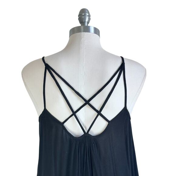 Elan Cover-Up Sleeveless Semi Sheer Cami Mini Slip Dress in Black - Picture 8 of 11